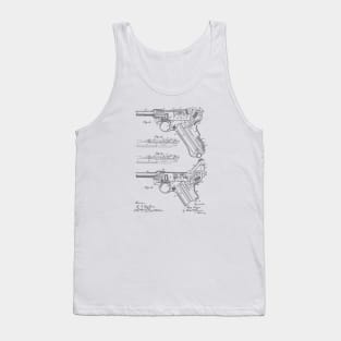 Gun Design Vintage Patent Hand Drawing Tank Top